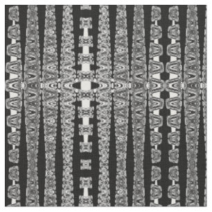geometrisches abstraktes Fraktal in Schwarzweiß Stoff
