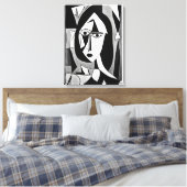 Geometrisches Abstraktes Frauenportrait Leinwanddruck (Insitu (Schlafzimmer))