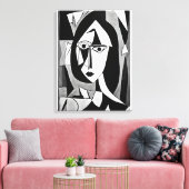 Geometrisches Abstraktes Frauenportrait Leinwanddruck (Insitu (Wohnzimmer))