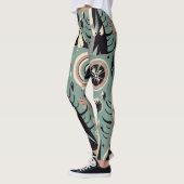 Geometrisches abstraktes kosmisches Baumdesign Leggings (Links)