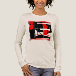 Geometrisches Abstraktes Kunstdesign in Red Black  Tri-Blend Shirt
