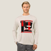 Geometrisches Abstraktes Kunstdesign in Red Black Tri-Blend Shirt (Volle Vorderseite)