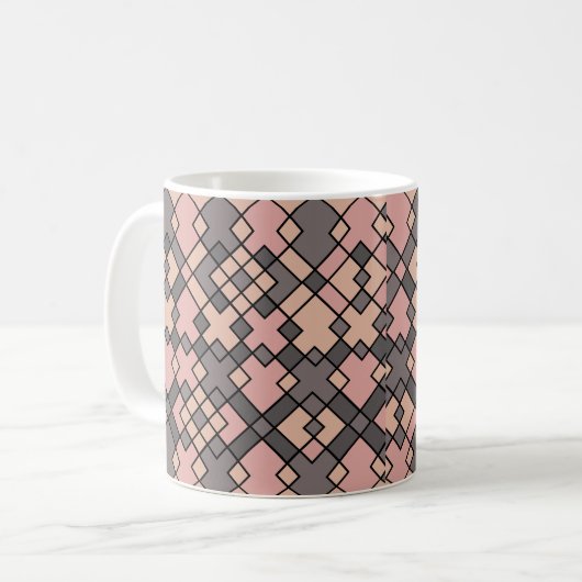 Geometrisches abstraktes Kunstmuster Kaffeetasse (Vorderseite Links)