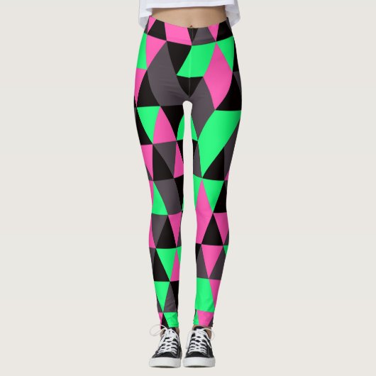 Geometrisches Abstraktes Mosaik Leggings (Vorderseite)