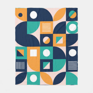 Geometrisches abstraktes Muster: buntes, modernes  Fleecedecke