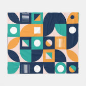 Geometrisches abstraktes Muster: buntes, modernes Fleecedecke (Vorderseite (Horizontal))