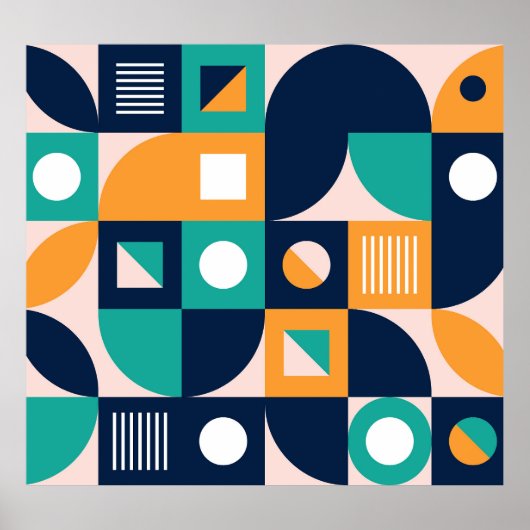 Geometrisches abstraktes Muster: buntes, modernes  Poster (Vorne)