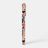 Geometrisches abstraktes Muster in Korallen, Rot u iPhone Hülle (Rechte Seite)