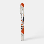 Geometrisches abstraktes Muster in Korallen, Rot u iPhone Hülle (Linke Seite)