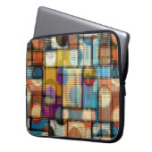Geometrisches abstraktes Muster in Low-Poly-Pixela Laptopschutzhülle (Vorderseite Links)