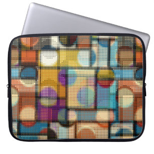 Geometrisches abstraktes Muster in Low-Poly-Pixela Laptopschutzhülle