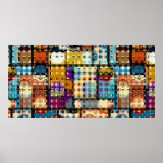 Geometrisches abstraktes Muster in Low-Poly-Pixela Poster (Vorne)