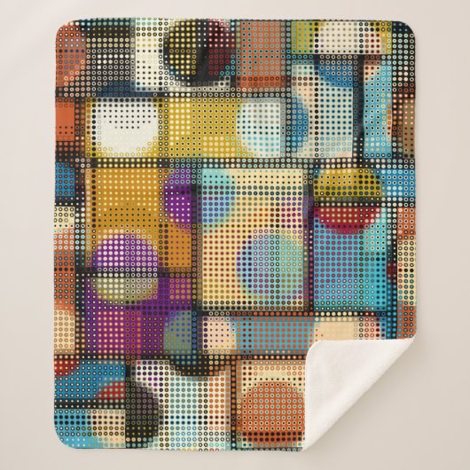 Geometrisches abstraktes Muster in Low-Poly-Pixela Sherpadecke (Vorderseite)