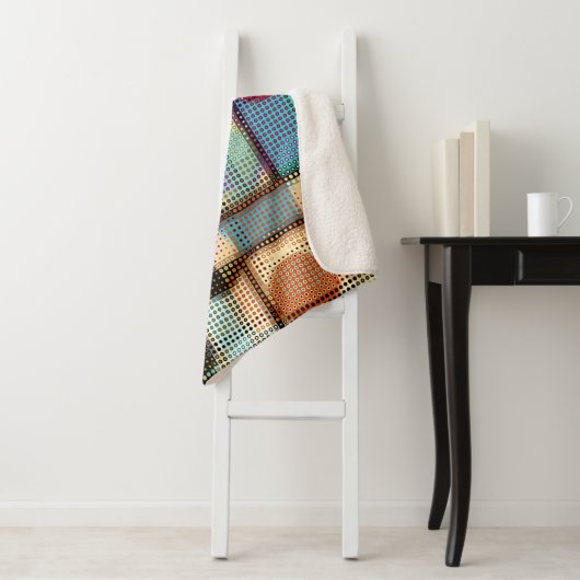 Geometrisches abstraktes Muster in Low-Poly-Pixela Sherpadecke (Beispiel)