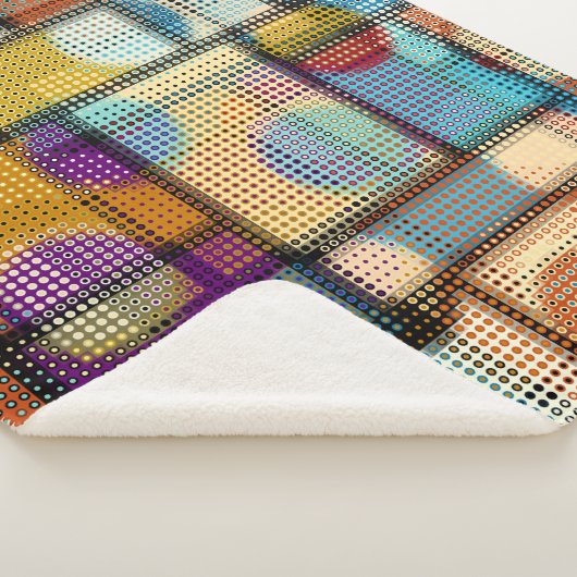 Geometrisches abstraktes Muster in Low-Poly-Pixela Sherpadecke (3/4)