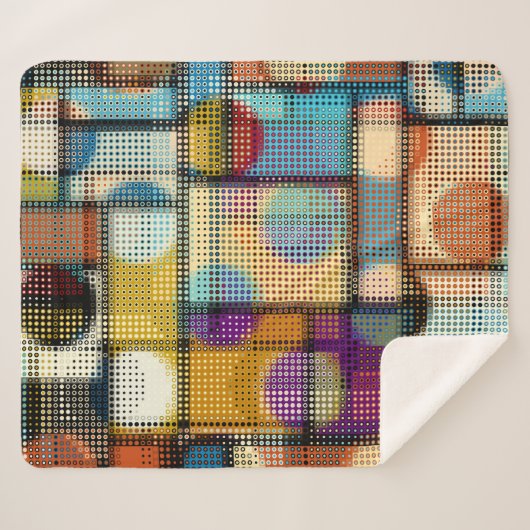 Geometrisches abstraktes Muster in Low-Poly-Pixela Sherpadecke (Vorderseite (Horizontal))