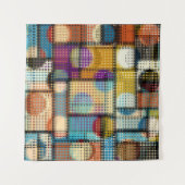 Geometrisches abstraktes Muster in Low-Poly-Pixela Wandteppich (Vorderseite (Horizontal))