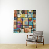 Geometrisches abstraktes Muster in Low-Poly-Pixela Wandteppich (Beispiel)