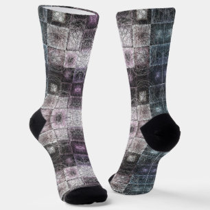 Geometrisches abstraktes Muster mit Drahtgitterwür Socken