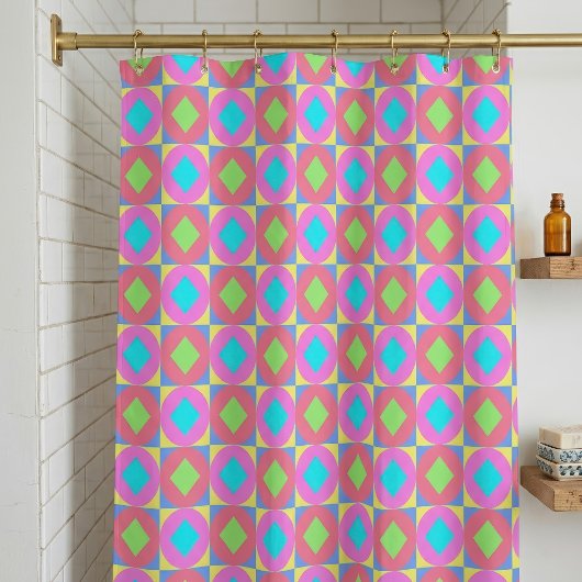 Geometrisches abstraktes Muster mit psychedelische Duschvorhang