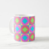 Geometrisches abstraktes Muster mit psychedelische Kaffeetasse (Vorderseite Links)