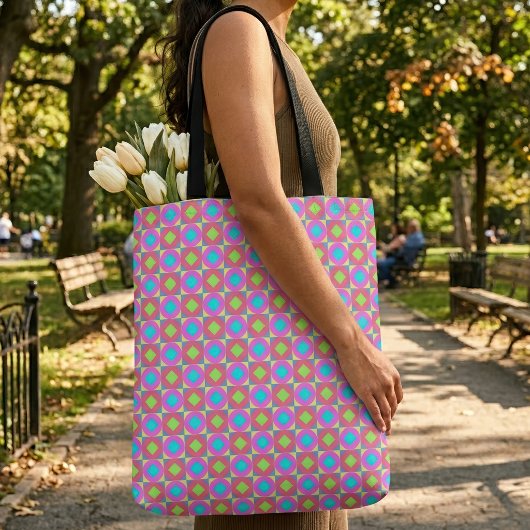 Geometrisches abstraktes Muster mit psychedelische Tasche