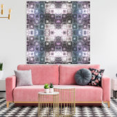 Geometrisches Abstraktes Muster mit Wireframe-Cube Leinwanddruck (Insitu (Wohnzimmer))