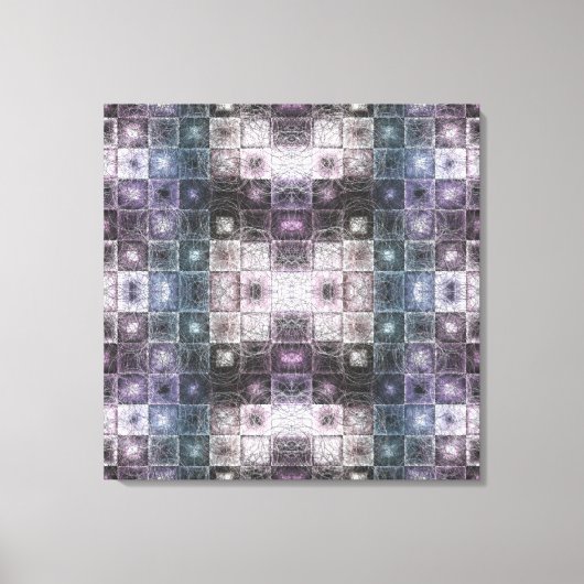 Geometrisches Abstraktes Muster mit Wireframe-Cube Leinwanddruck (Vorderseite)