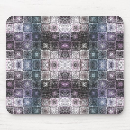 Geometrisches Abstraktes Muster mit Wireframe-Cube Mousepad (Vorne)