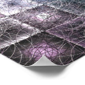 Geometrisches Abstraktes Muster mit Wireframe-Cube Poster (Ecke)