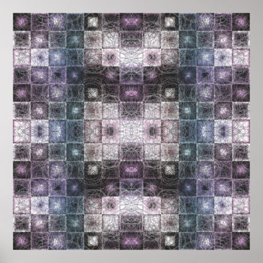 Geometrisches Abstraktes Muster mit Wireframe-Cube Poster (Vorne)