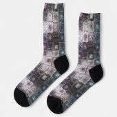 Geometrisches Abstraktes Muster mit Wireframe-Cube Socken (Linkes Detail)