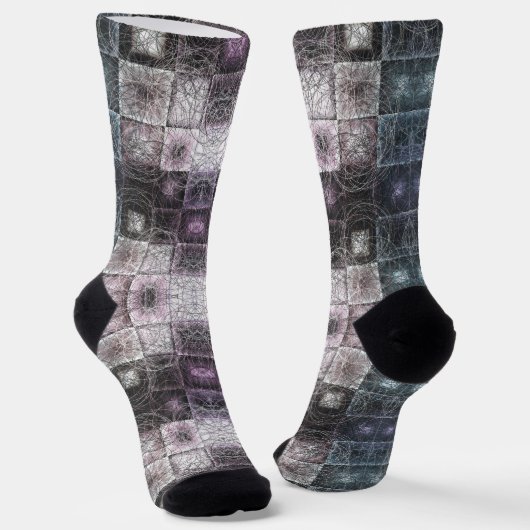 Geometrisches Abstraktes Muster mit Wireframe-Cube Socken (Gewinkelt)