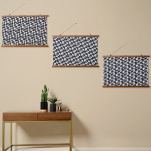 Geometrisches Abstraktes Muster Moderne Elegante E Wandteppich Mit Holzrahmen