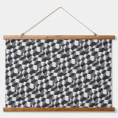 Geometrisches Abstraktes Muster Moderne Elegante E Wandteppich Mit Holzrahmen (Vorderseite)