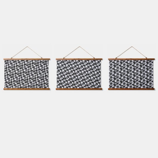 Geometrisches Abstraktes Muster Moderne Elegante E Wandteppich Mit Holzrahmen (Dreifach)