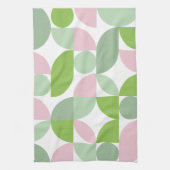 Geometrisches Abstraktes Muster Rosa und Grün Geschirrtuch (Vertikal)
