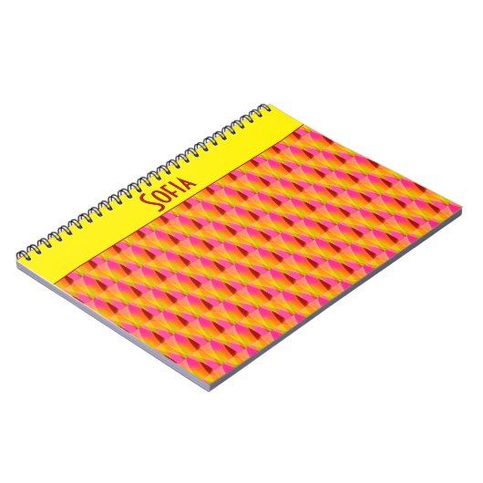 Geometrisches abstraktes Muster Spiral Foto Notebo Notizblock (Linke Seite)