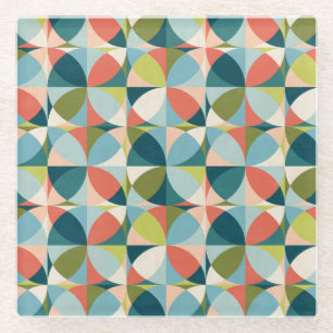 Geometrisches, Abstraktes Nahtloses Design Mitte d Glasuntersetzer