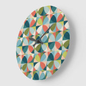 Geometrisches, Abstraktes Nahtloses Design Mitte d Große Wanduhr (Winkel)
