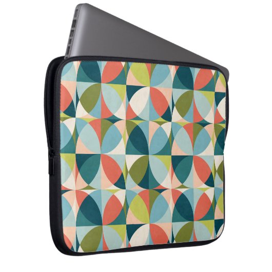 Geometrisches, Abstraktes Nahtloses Design Mitte d Laptopschutzhülle (Vorne Rechts)