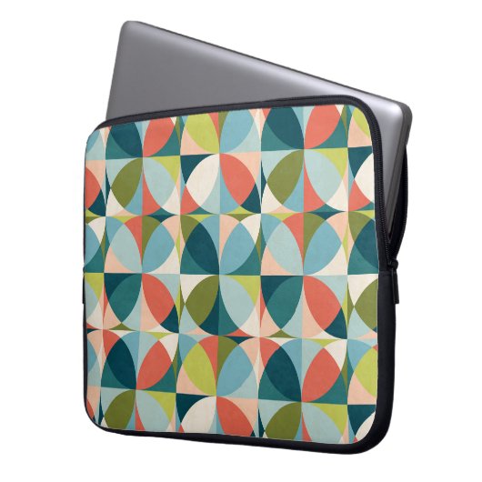 Geometrisches, Abstraktes Nahtloses Design Mitte d Laptopschutzhülle (Vorderseite Links)