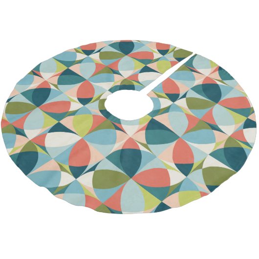 Geometrisches, Abstraktes Nahtloses Design Mitte d Polyester Weihnachtsbaumdecke (Schrägansicht)