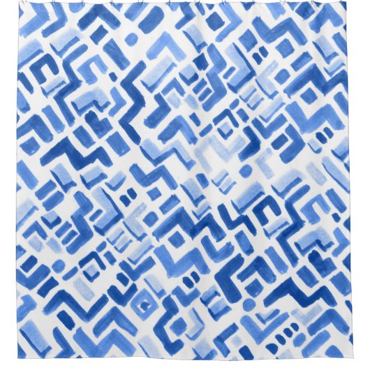 Geometrisches Abstraktes Nahtloses Muster Duschvorhang (Vorderseite)