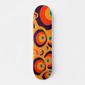 Geometrisches abstraktes Orangenmuster Skateboard (Vorne)
