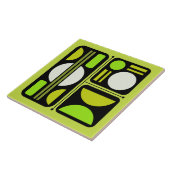 Geometrisches Abstraktes Retro Art Chartreuse Gree Fliese (Seite)