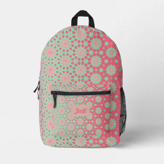 Geometrisches abstraktes Rosa und lila Muster Bedruckter Rucksack