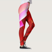 Geometrisches abstraktes rotes Muster Leggings (Rechts)