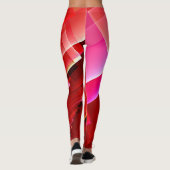 Geometrisches abstraktes rotes Muster Leggings (Rückseite)