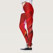Geometrisches abstraktes rotes Muster Leggings (Links)